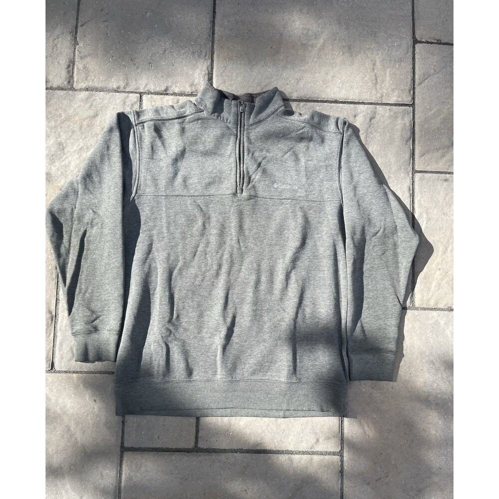 Columbia Sportswear Quarter Zip Fleece Lined Color Grey Size Men’s Large